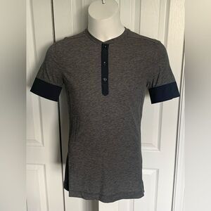 Gray and Black Kit and Ace Henley T-Shirt